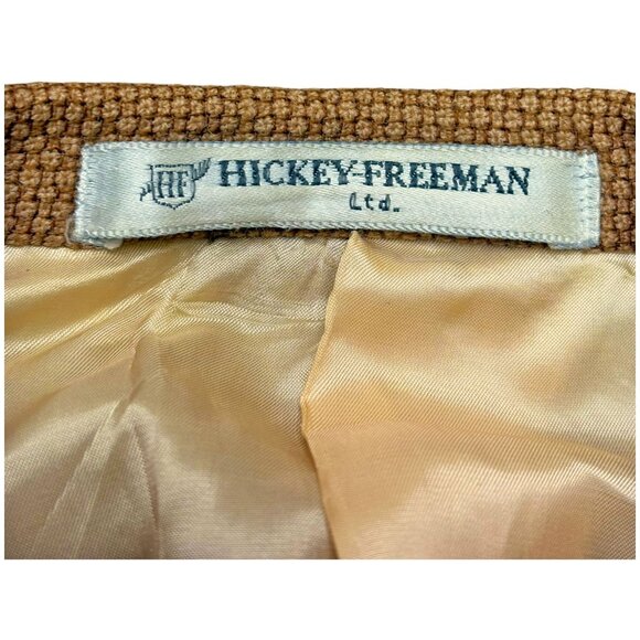 HICKEY FREEMAN Twine Brown Basketweave Texture Silk Wool Blend Sport Coat - Picture 2 of 10